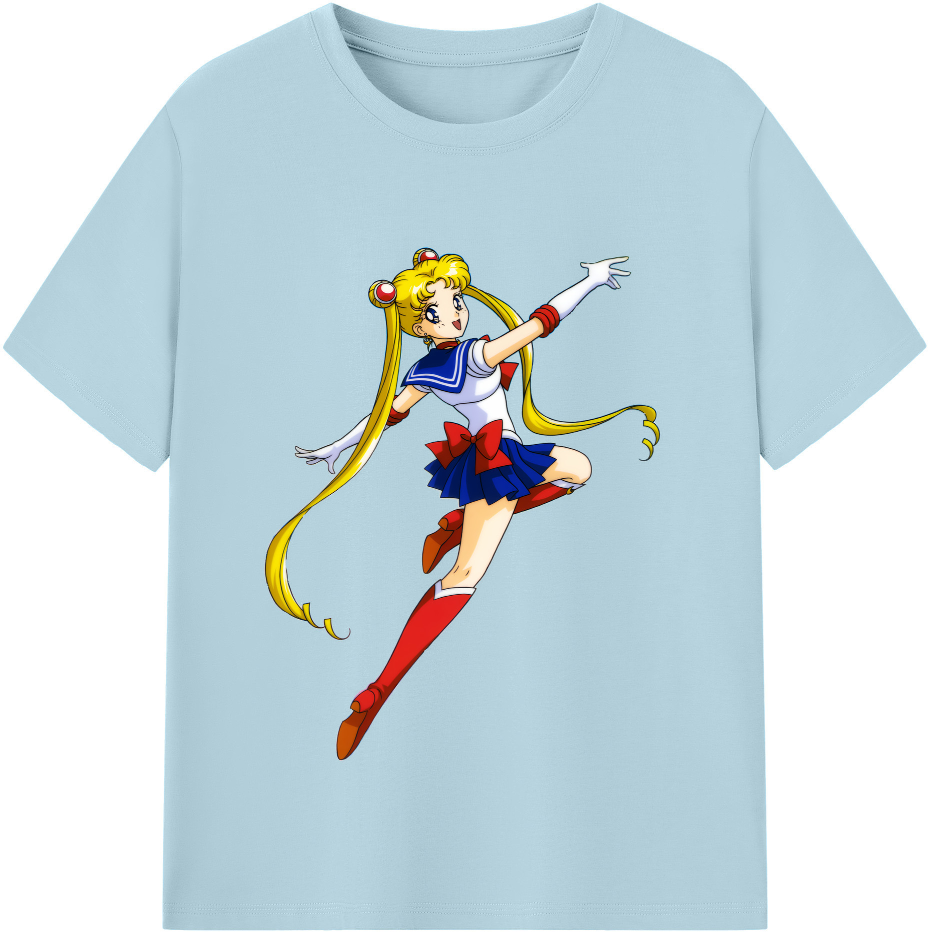 （画像用） 美少女戦士セーラームーン 月野 うさぎ つきの うさぎ Sailor Moon Tsukino Usagi 綿100％半袖Tシャツ（フロントプリント）